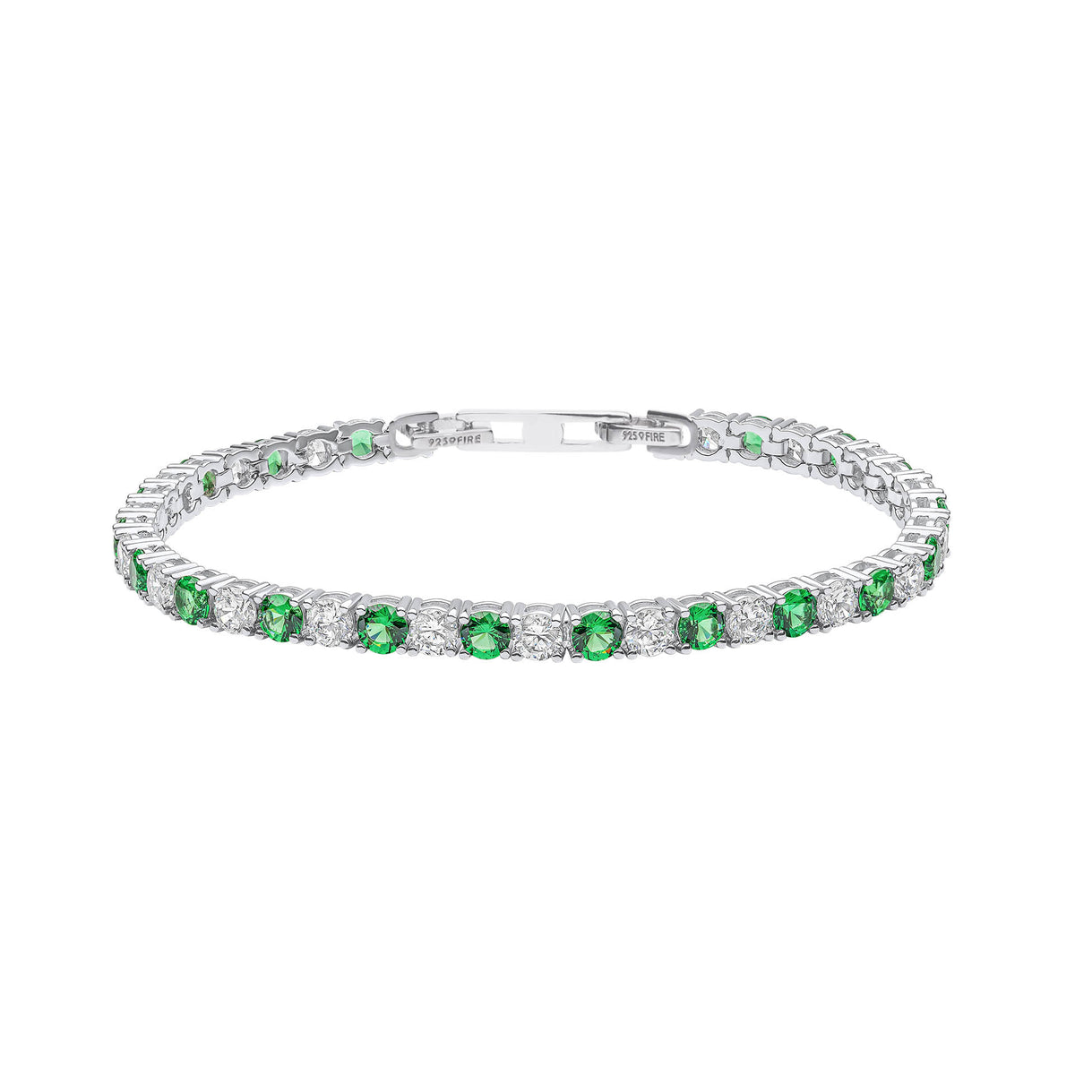 Two Tone Zirconia Tennis Bracelet