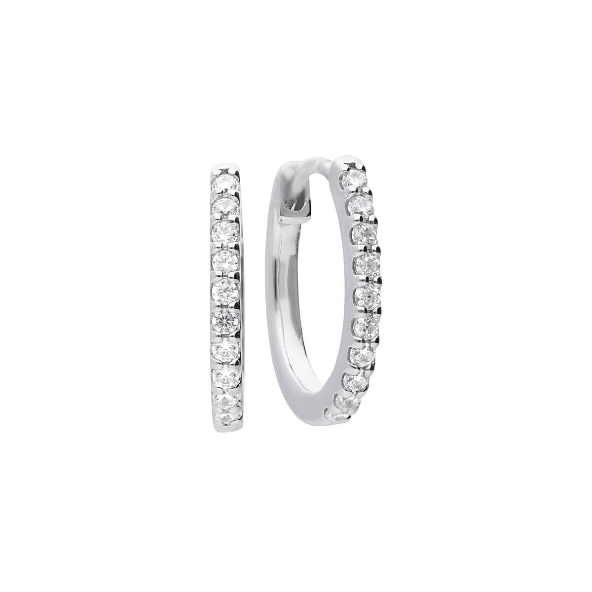 Claw Set Zirconia Hoop Earrings