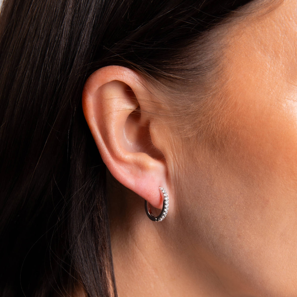 Claw Set Zirconia Hoop Earrings