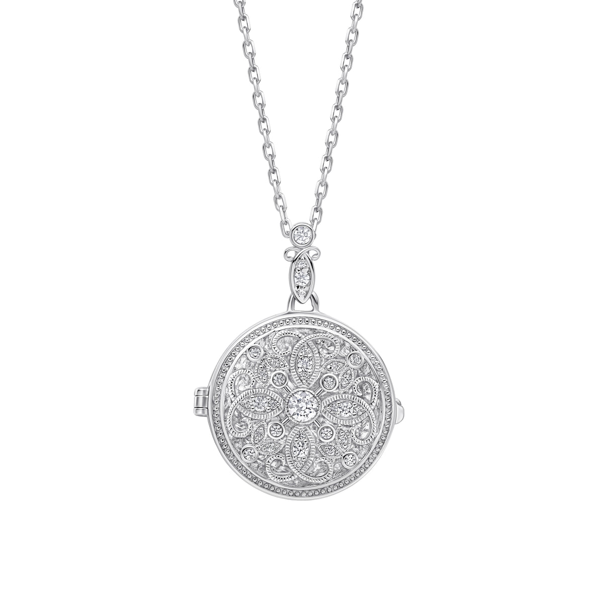 Round Medallion Filigree Locket