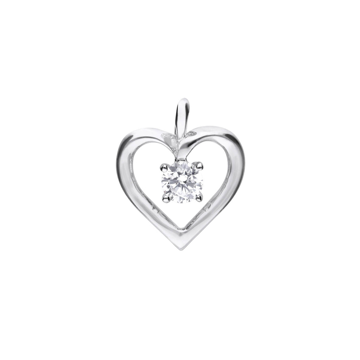 Open Heart Pendant with Zirconia