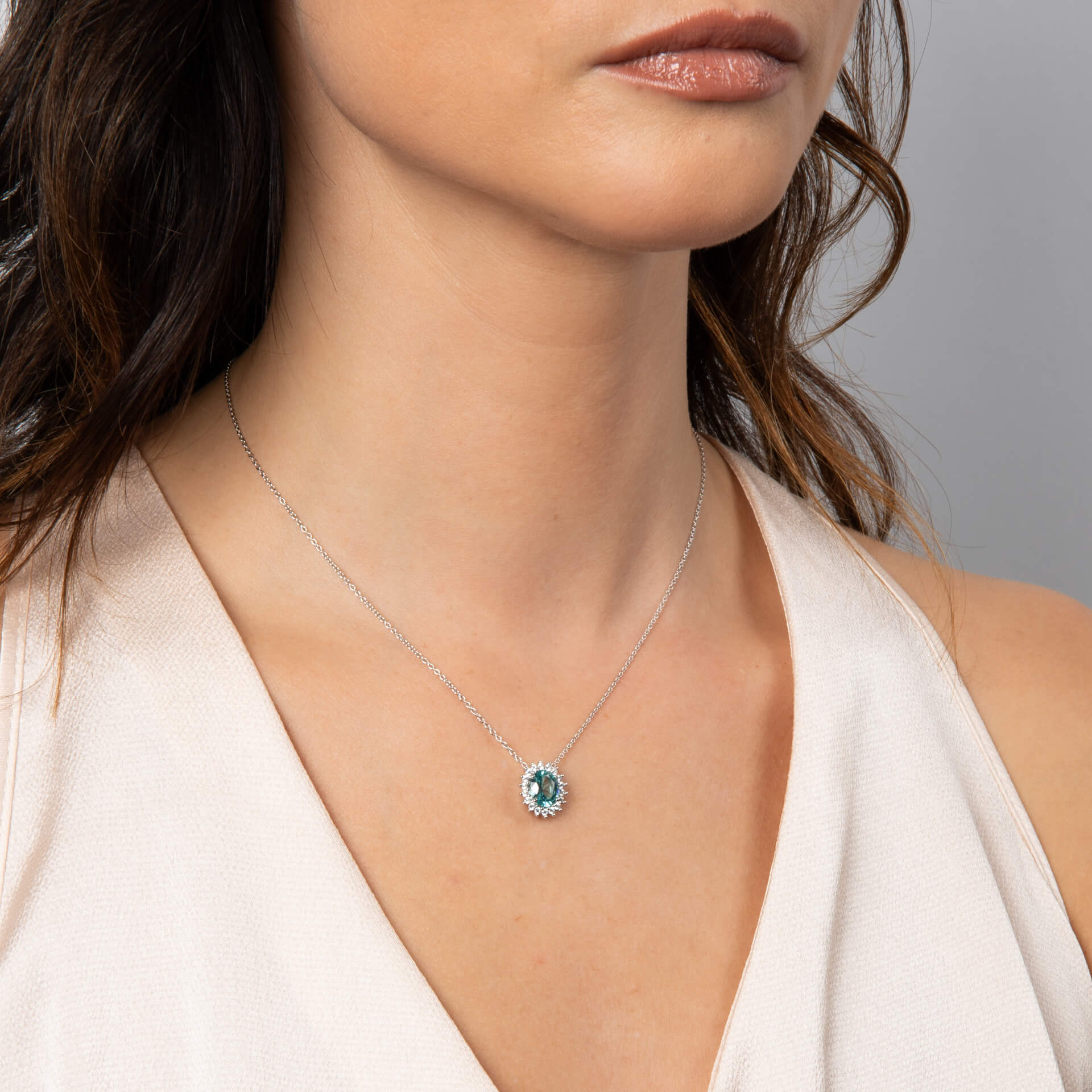 Oval Zirconia Pave Pendant