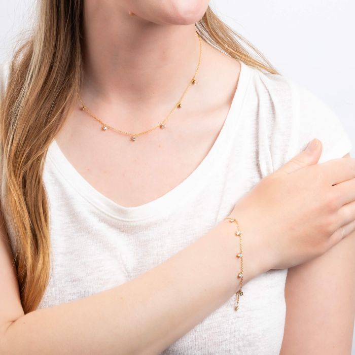 Four Claw Set Zirconia Station Bracelet
