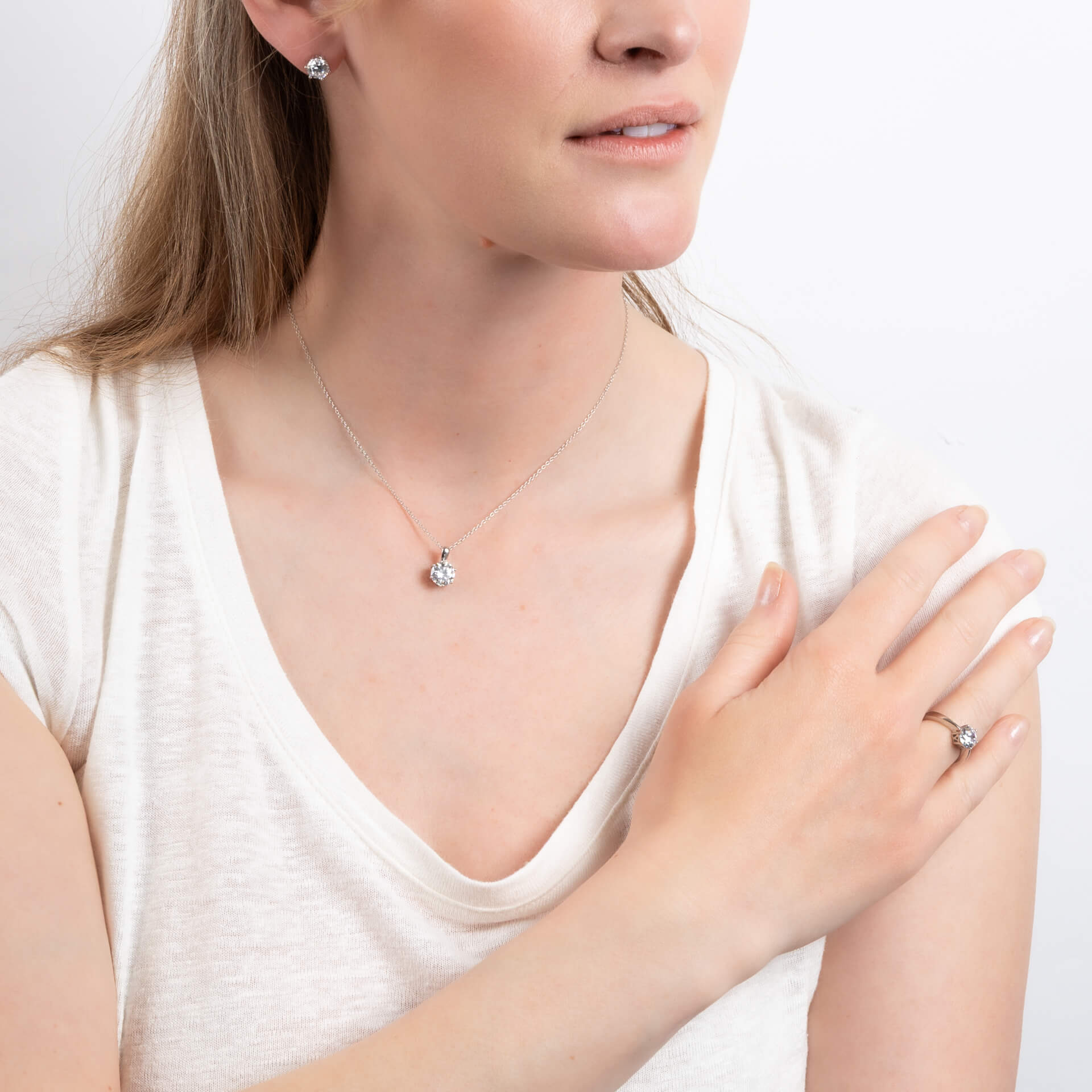 Six Claw Carat Stud Earrings
