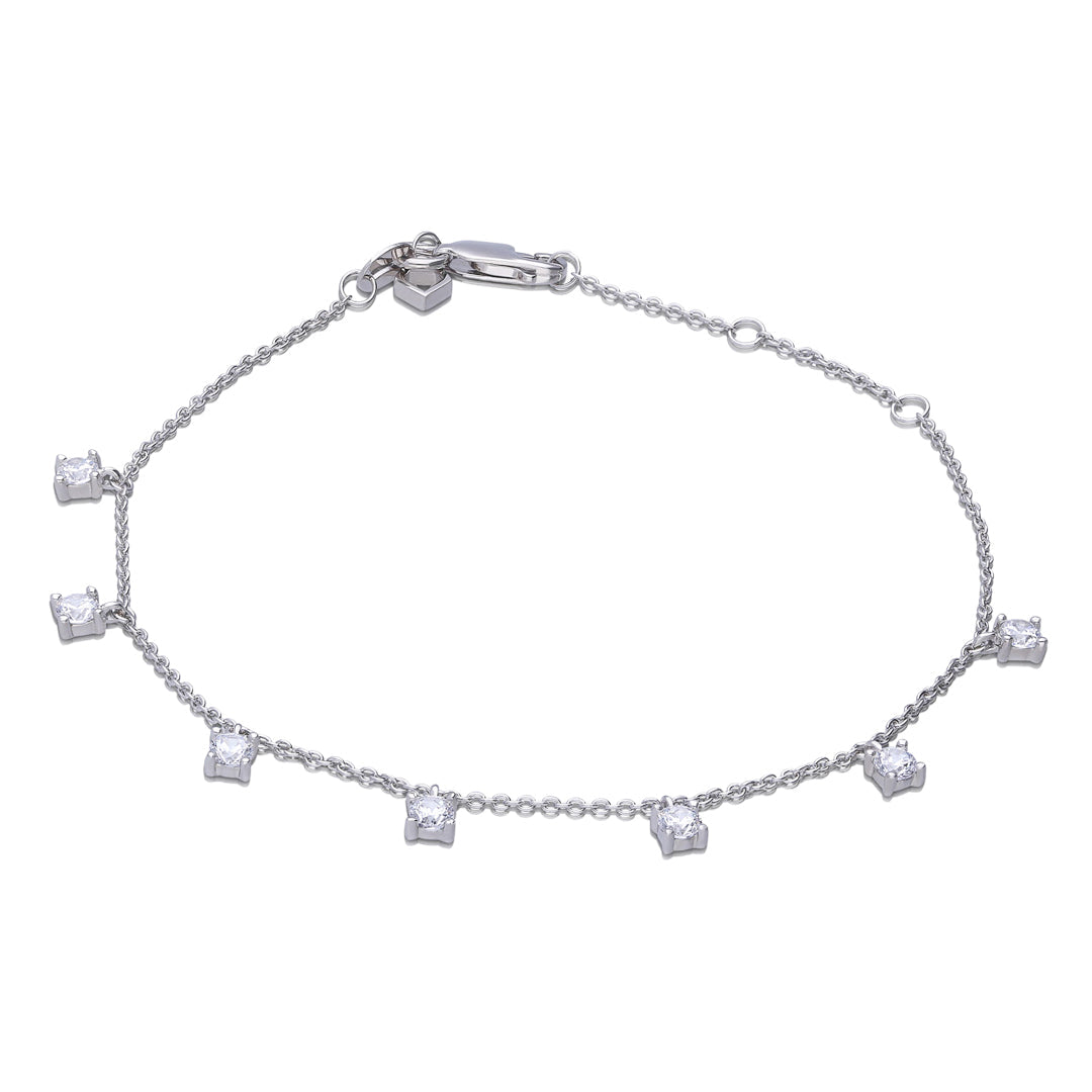 Claw Set Zirconia Station Bracelet