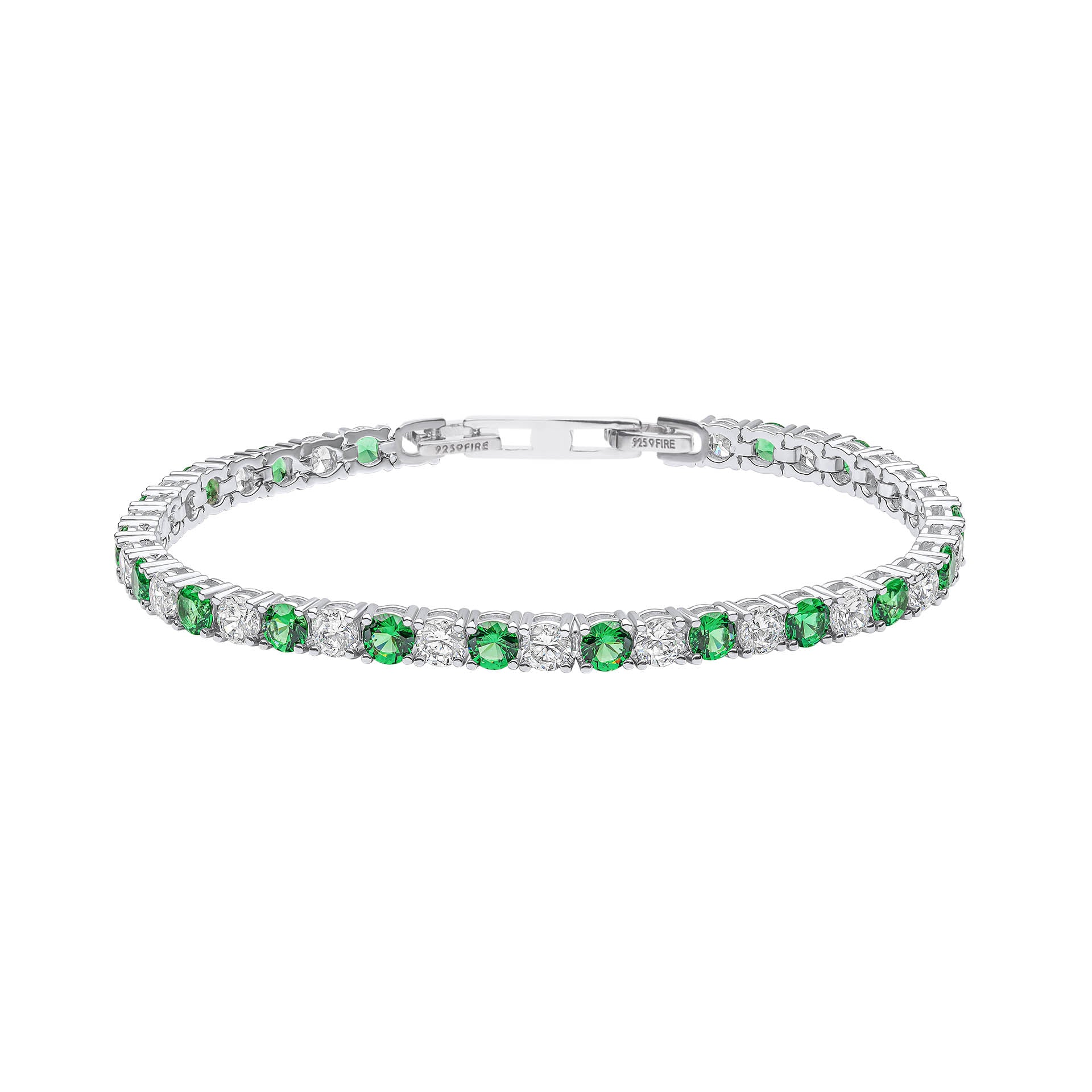 Two Tone Zirconia Tennis Bracelet