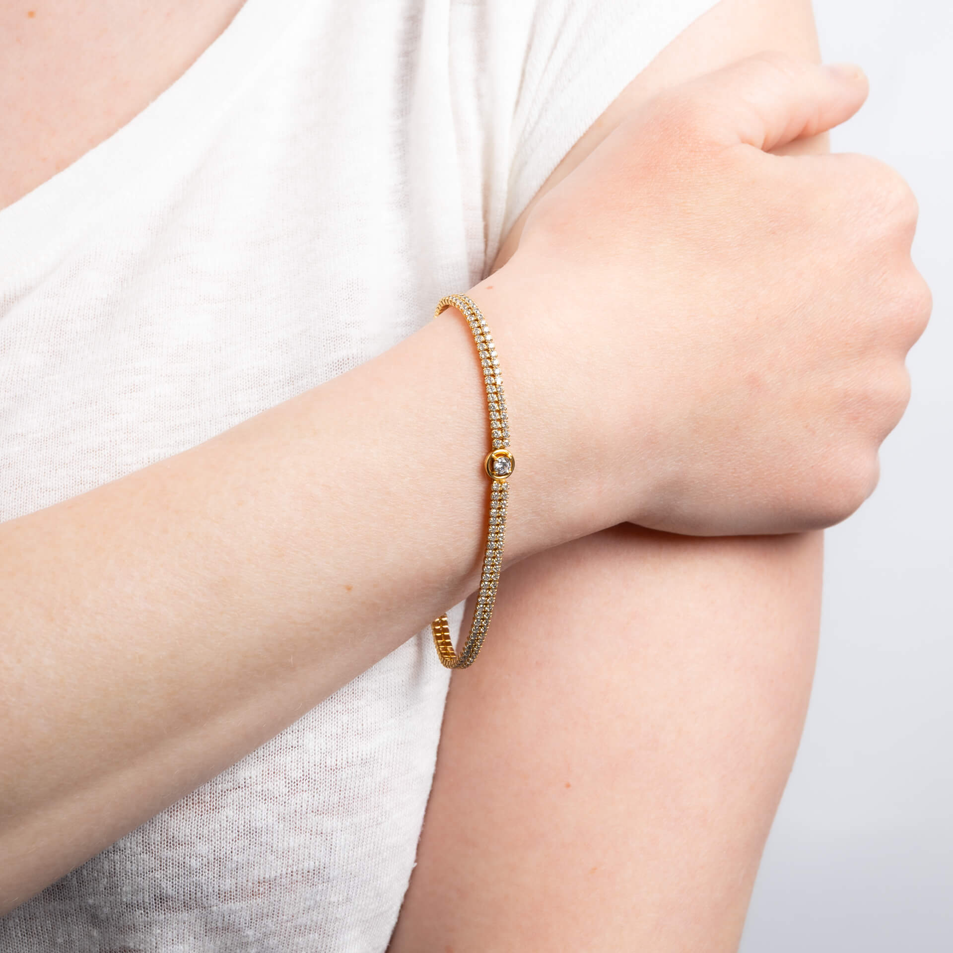 Double Row Fine Tennis Bracelet