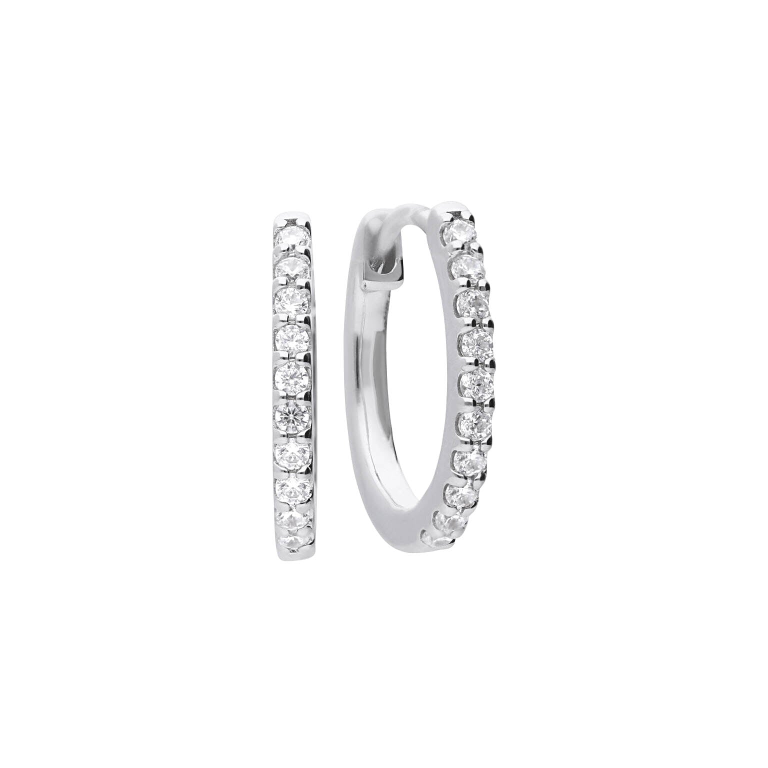 Claw Set Zirconia Hoop Earrings