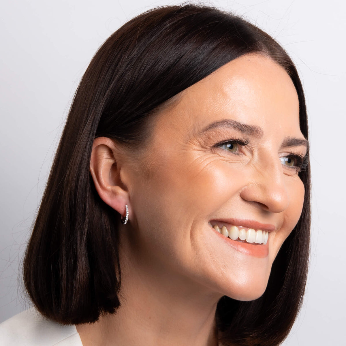 Claw Set Zirconia Hoop Earrings