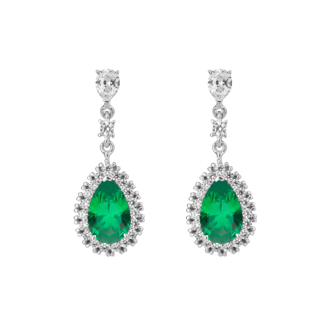 Teardrop and Pave Surround Earrings