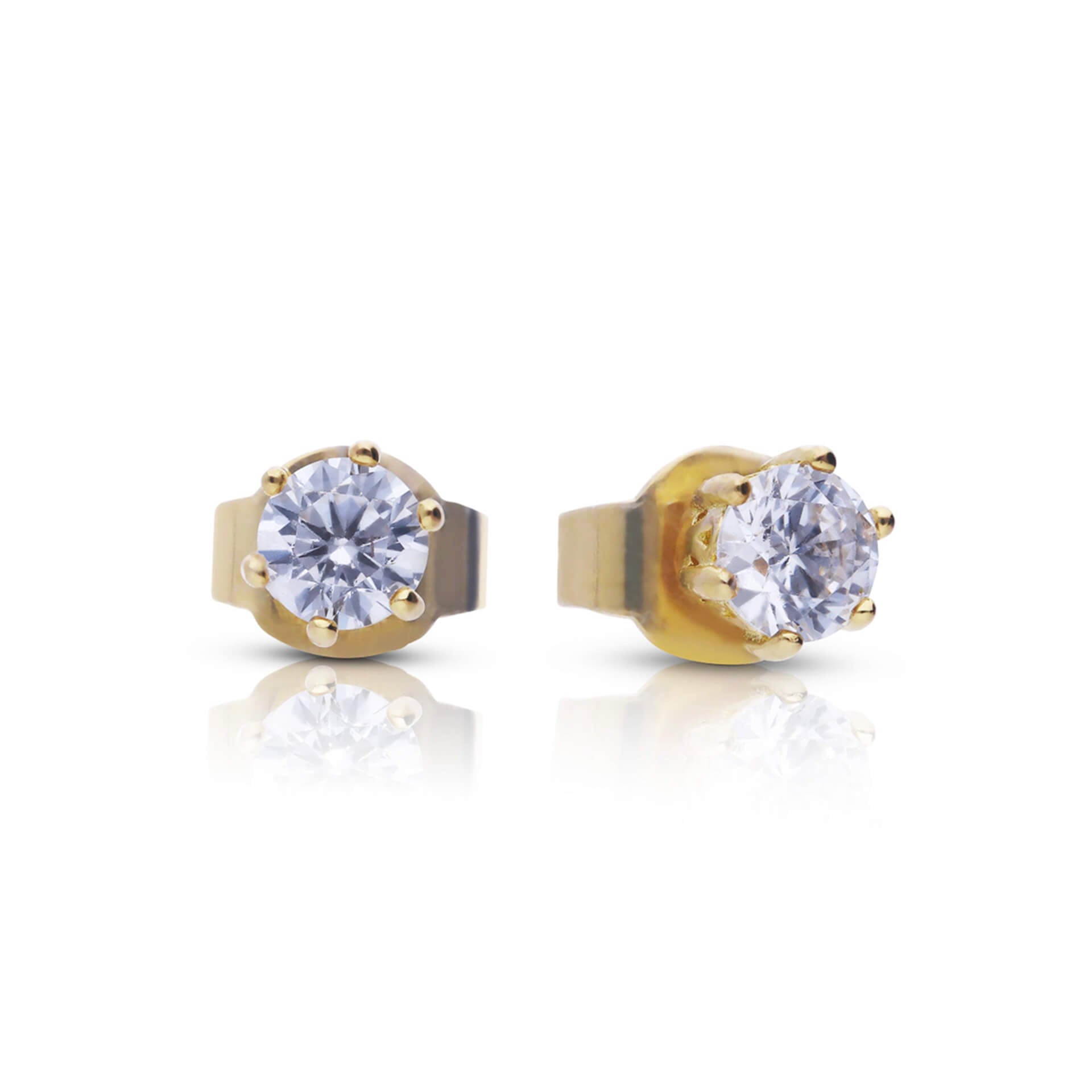 Six Claw Carat Stud Earrings