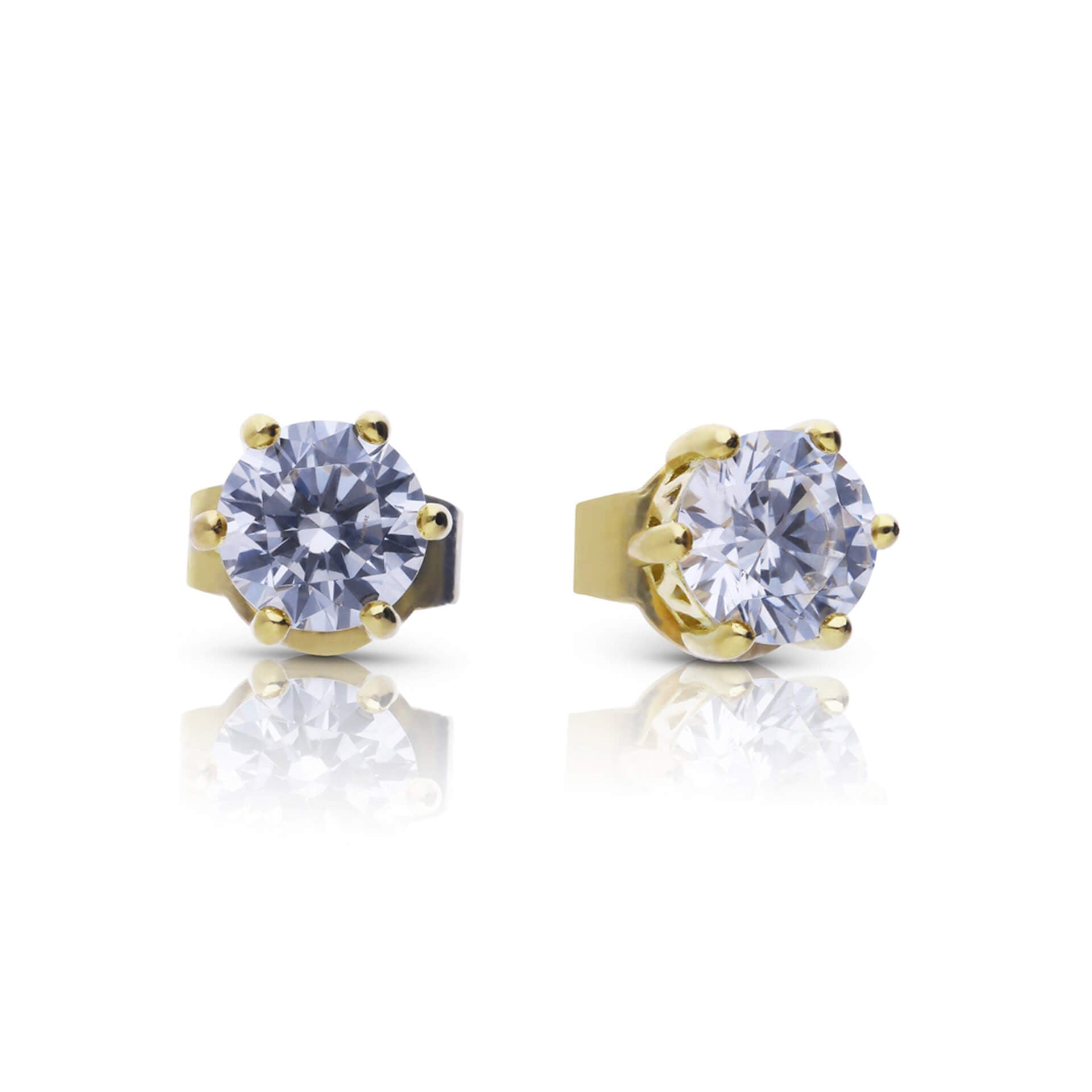 Six Claw Carat Stud Earrings
