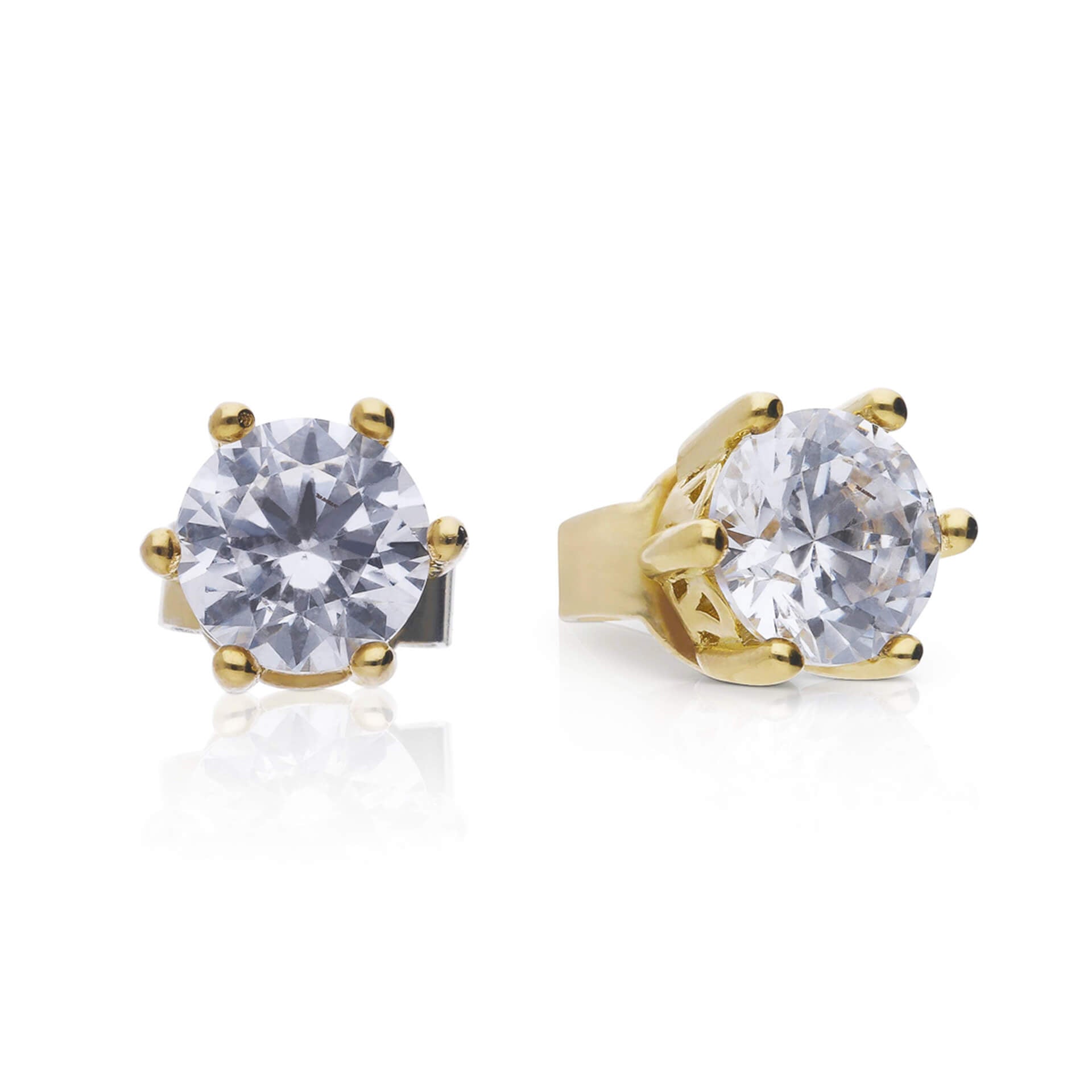 Six Claw Carat Stud Earrings