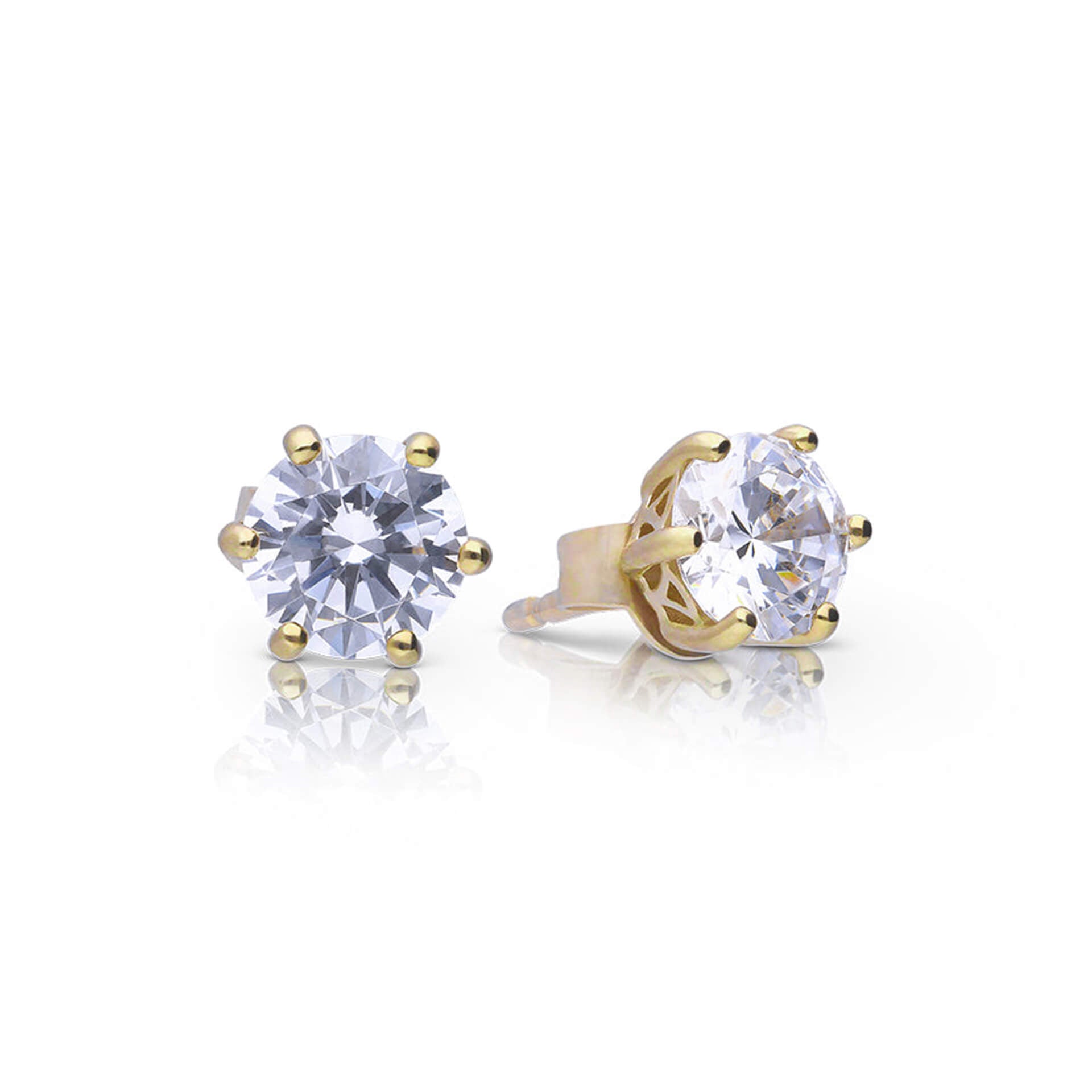 Six Claw Carat Stud Earrings