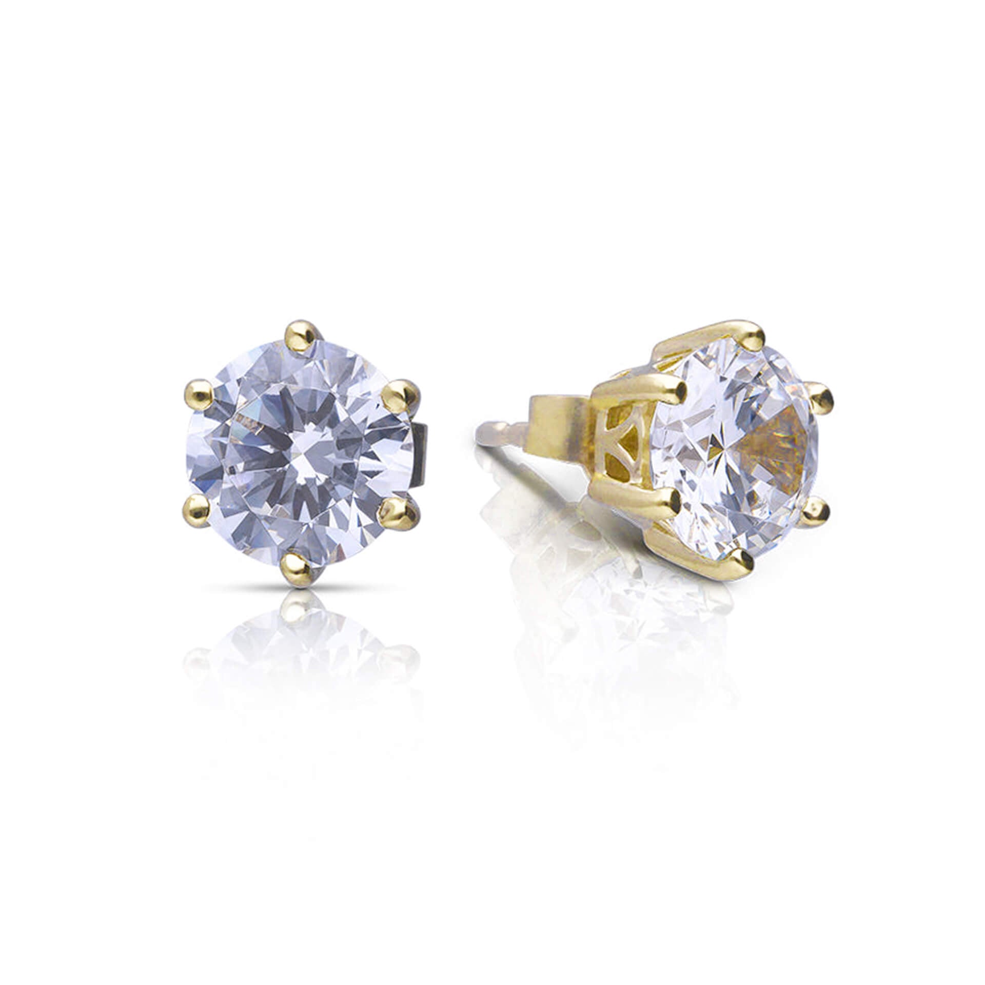 Six Claw Carat Stud Earrings