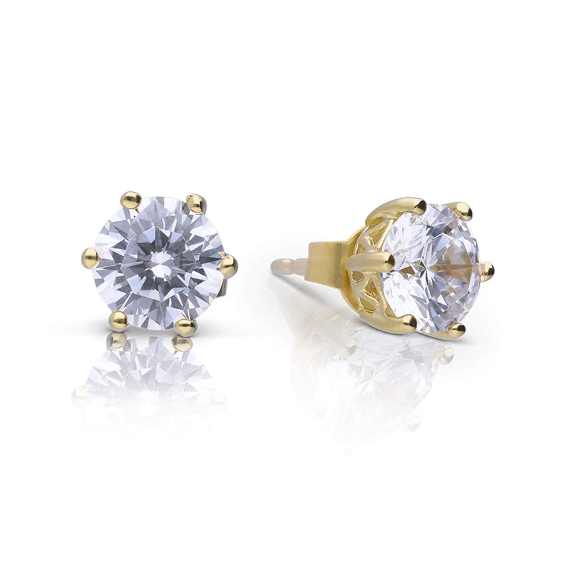 Six Claw Carat Stud Earrings