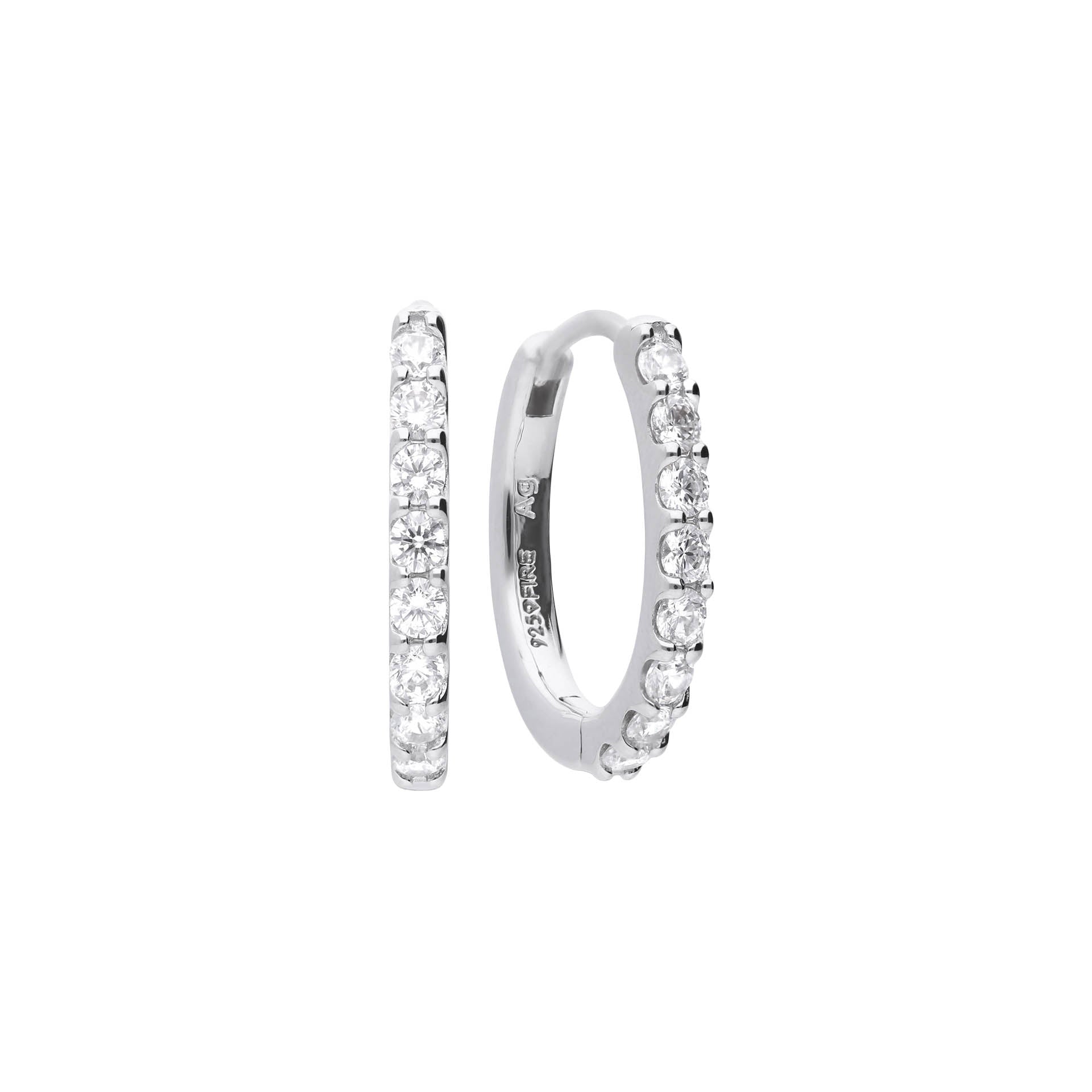 Medium Claw Set Zirconia Hoop Earrings