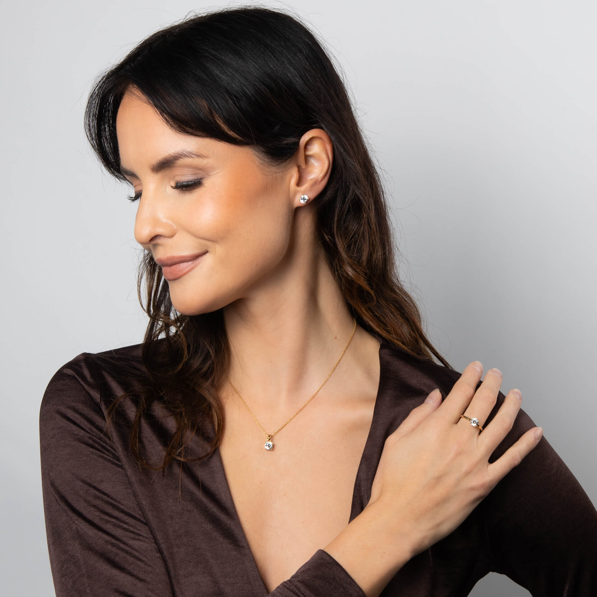 Double Claw Solitaire Pendant