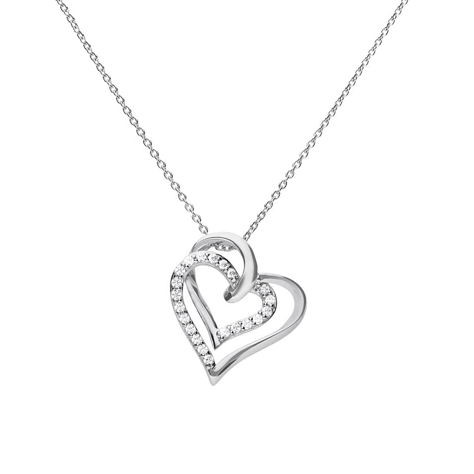 Overlaid Hearts Necklace