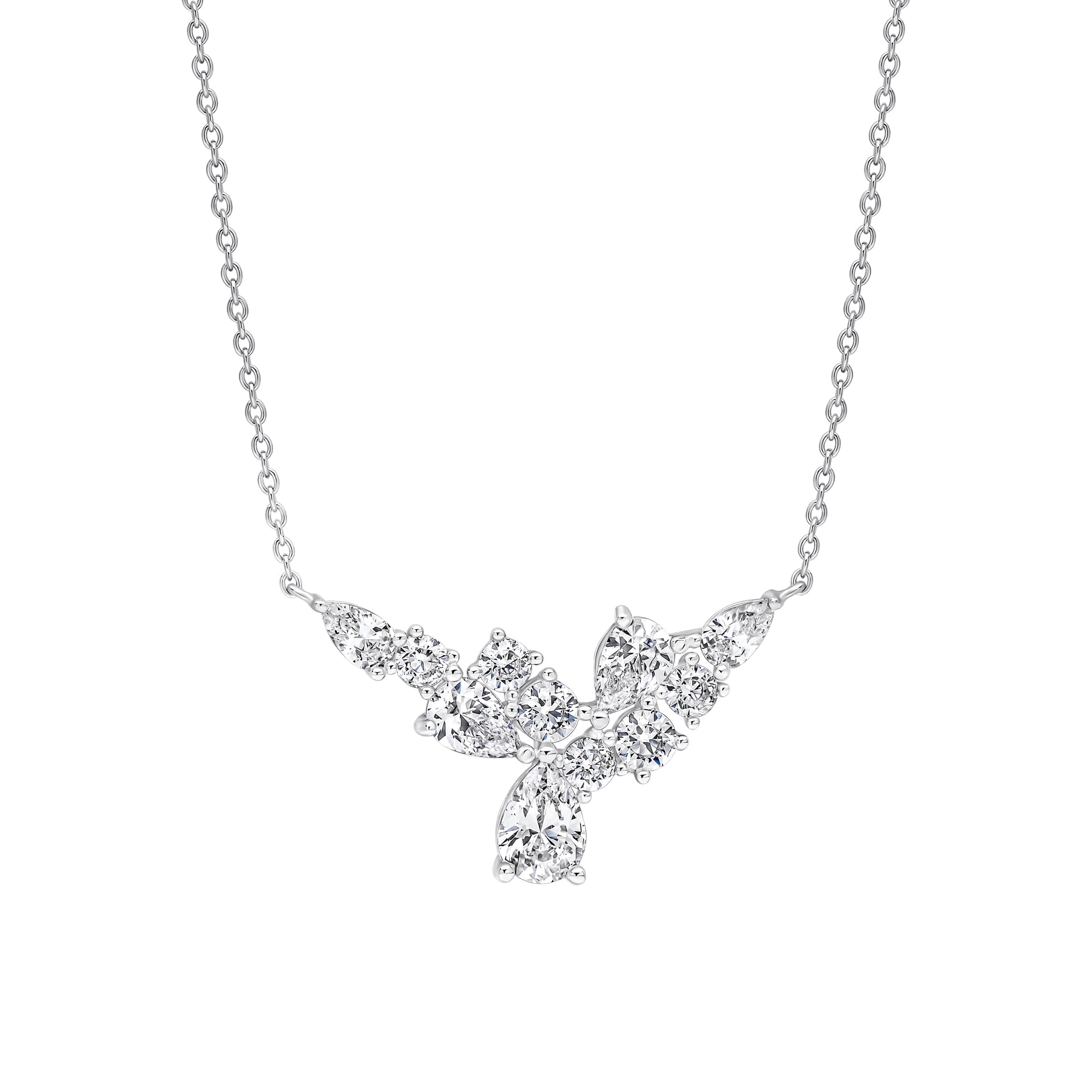 Statement Multi-Cut Zirconia Cluster Necklace
