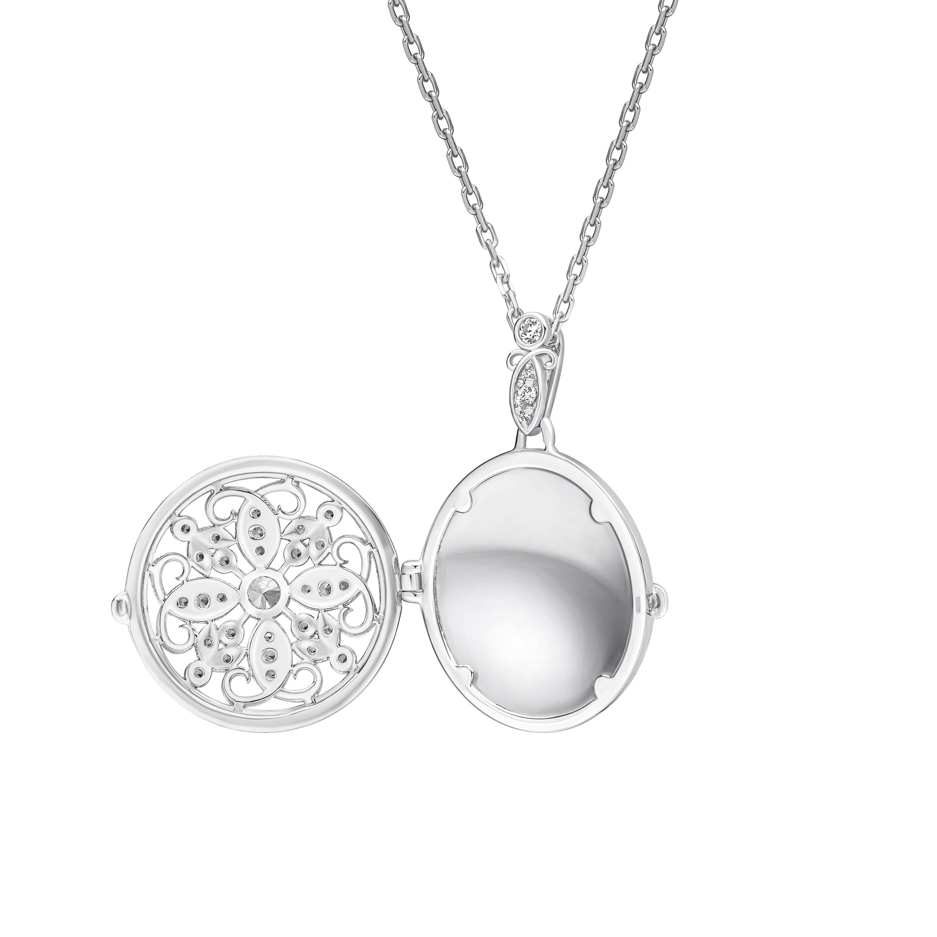 Round Medallion Filigree Locket