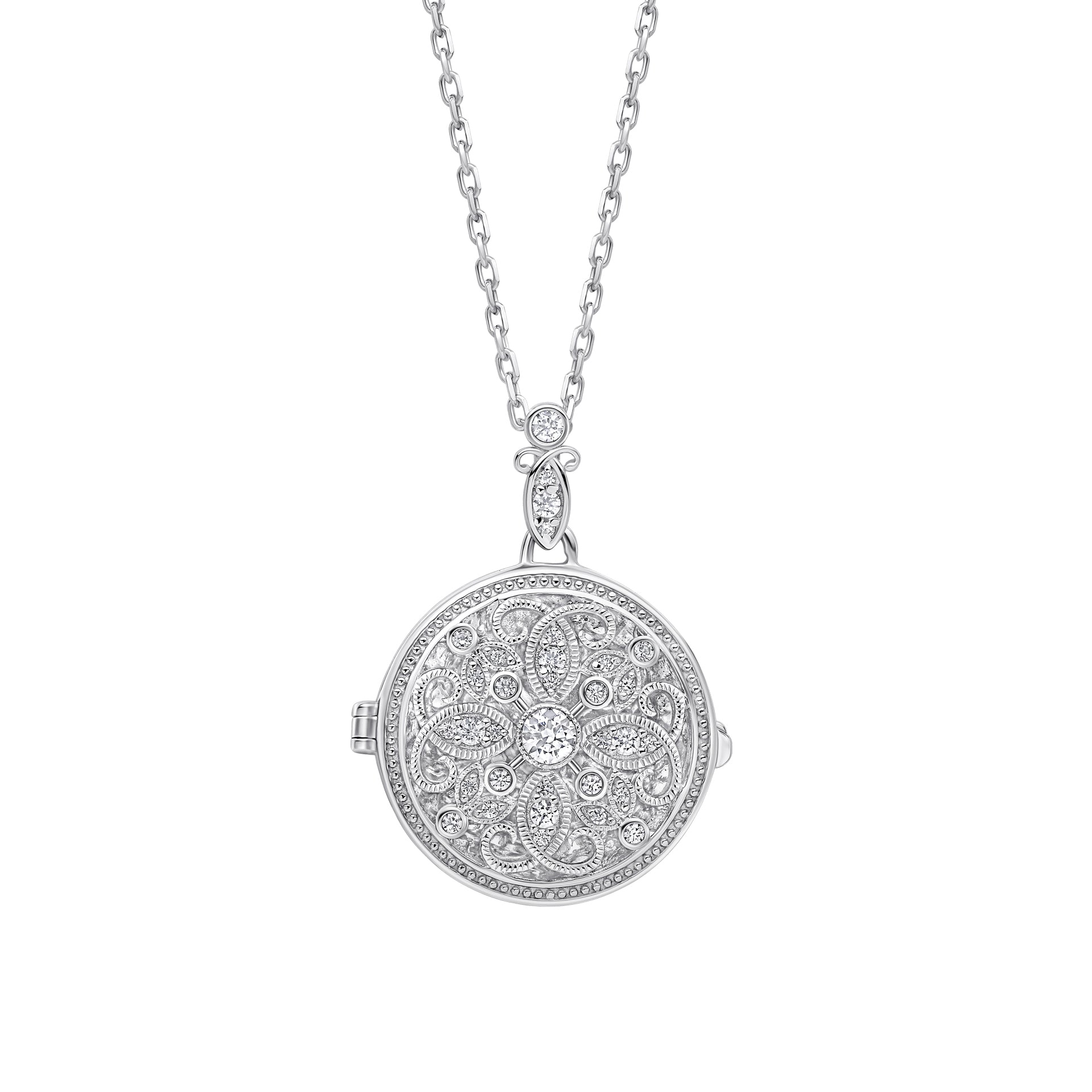 Round Medallion Filigree Locket