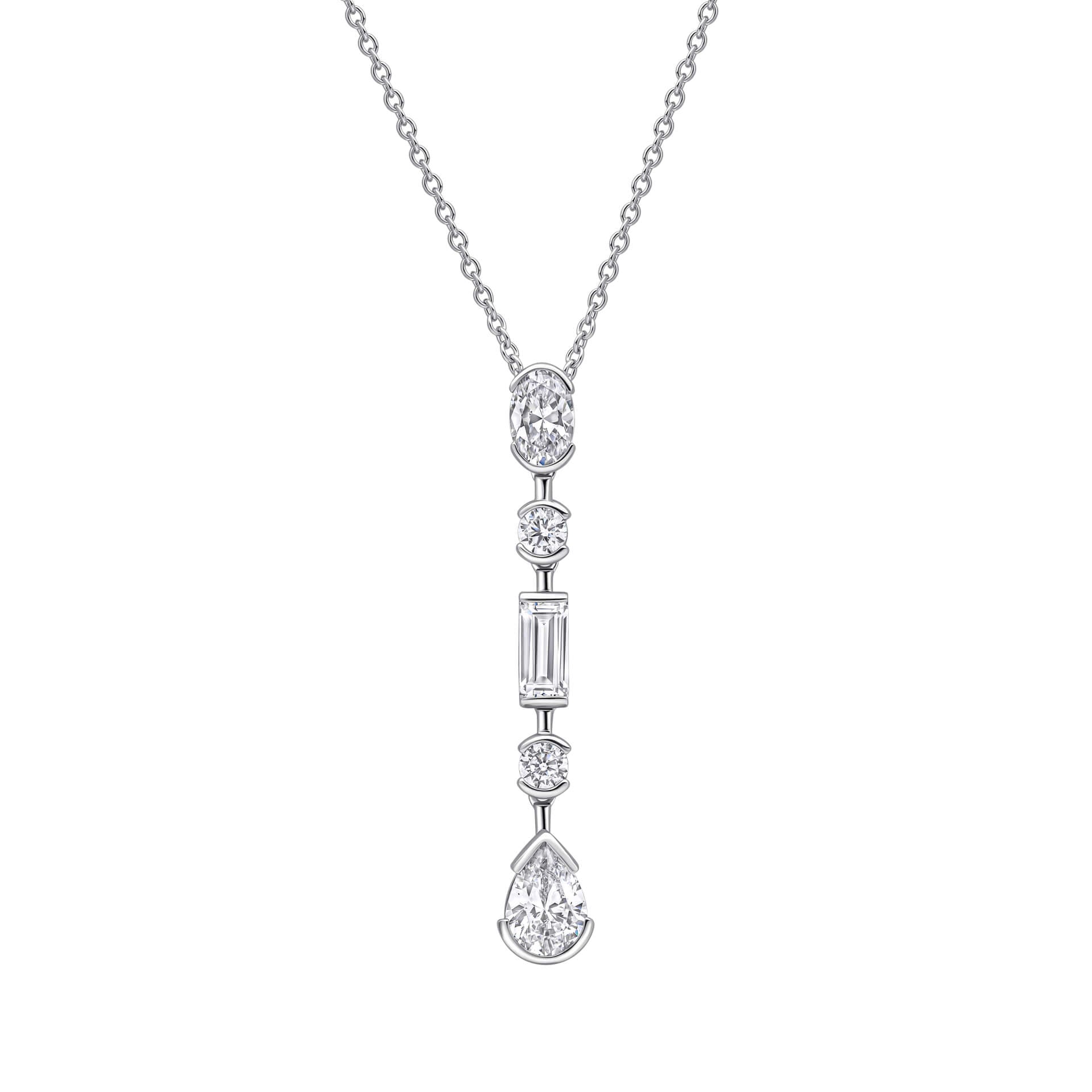 Elongated Half Bezel Pendant