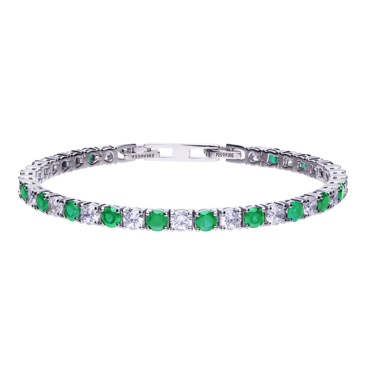 Two Tone Zirconia Tennis Bracelet
