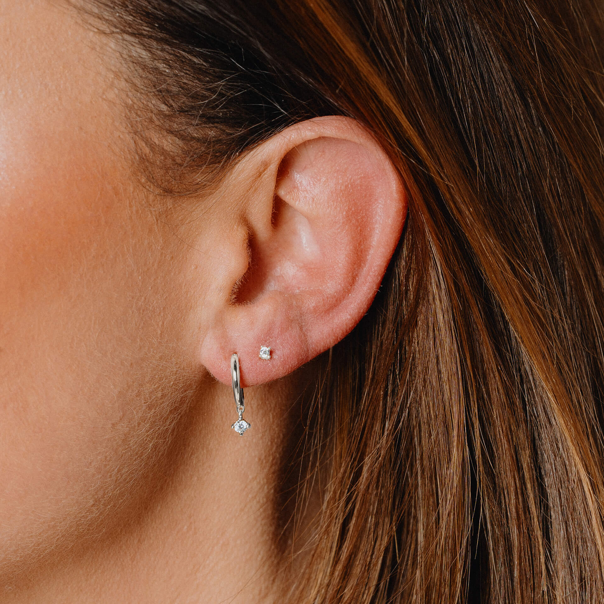Four Claw Solitaire Stud Earrings