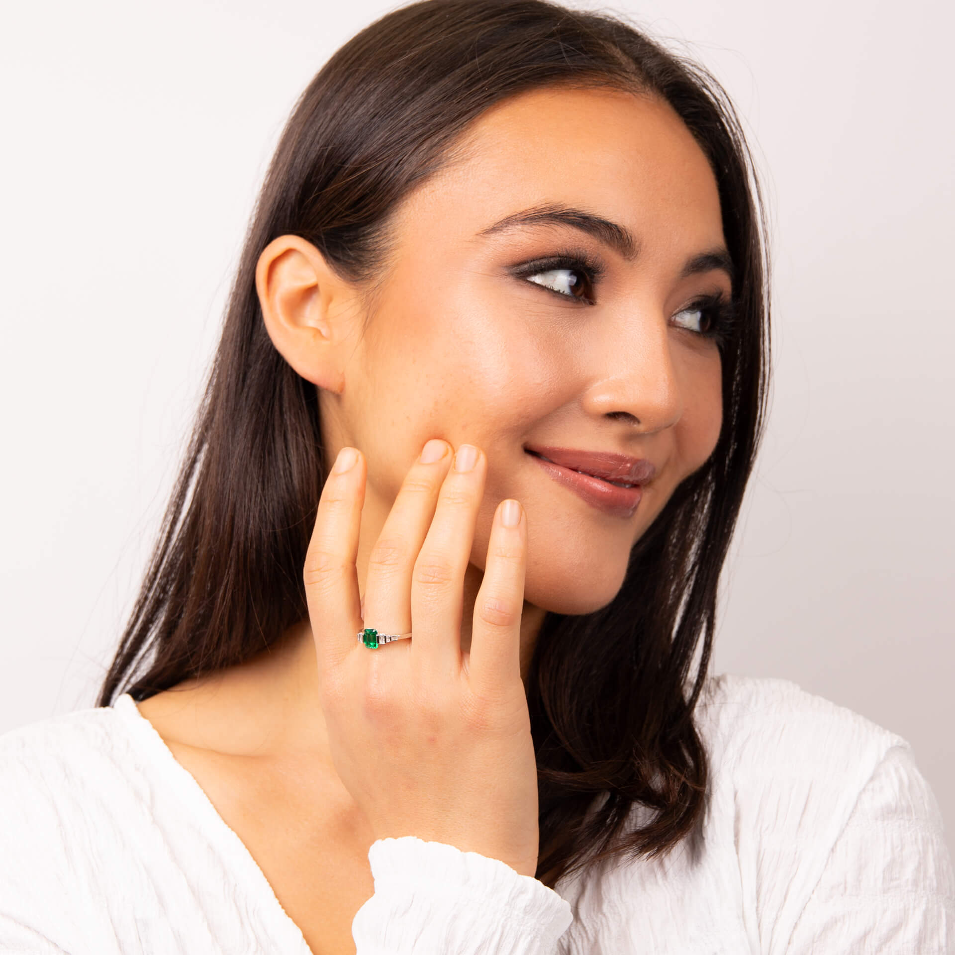 Emerald Cut Zirconia Drop Earrings