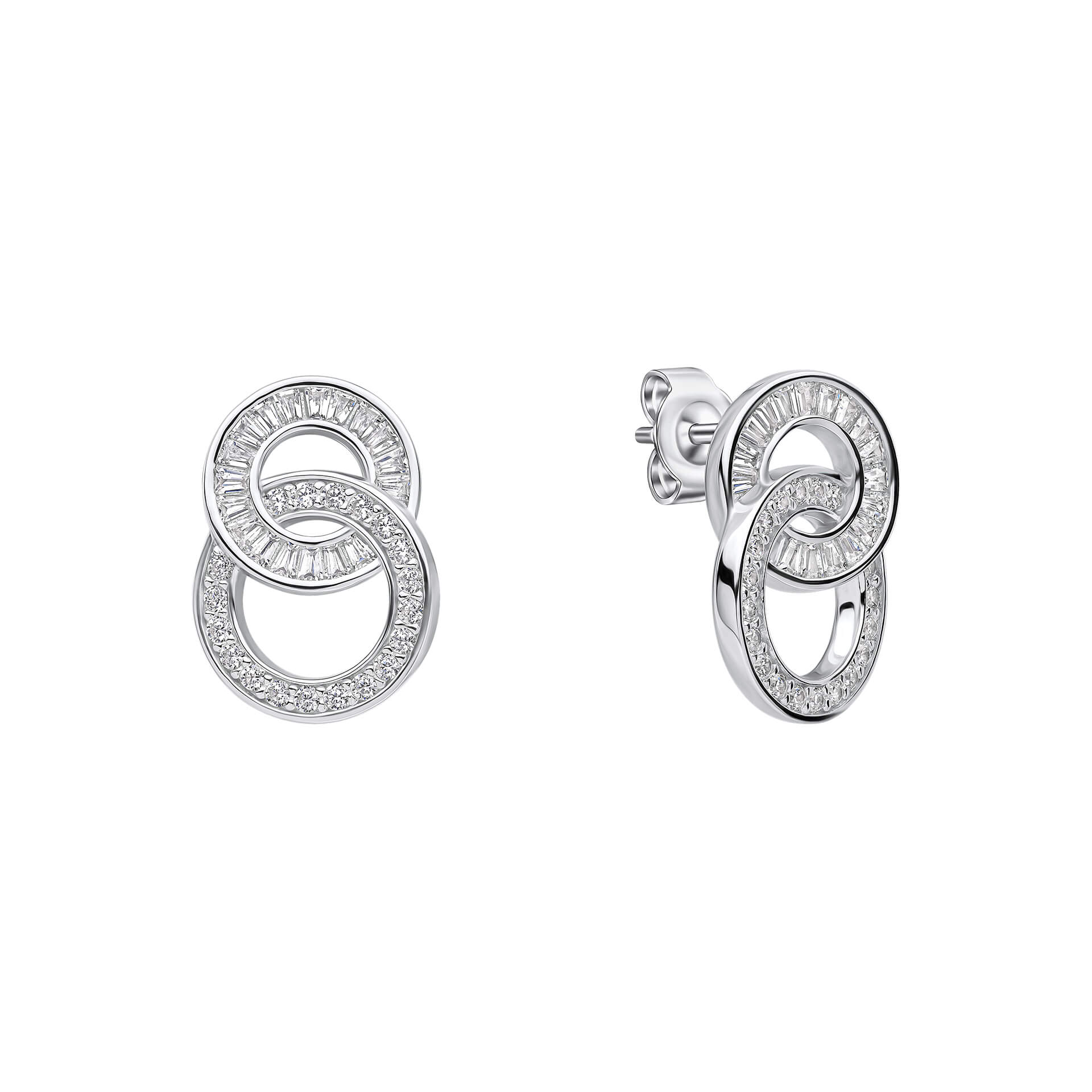 Linked Circles Stud Earrings