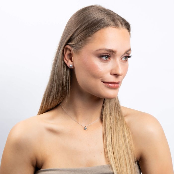 Bezel Set Carat Stud Earrings
