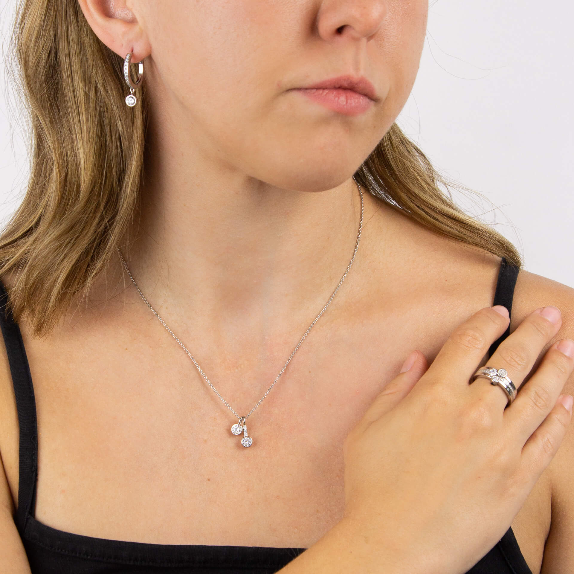 Pave Zirconia Assembled Hoop Earrings