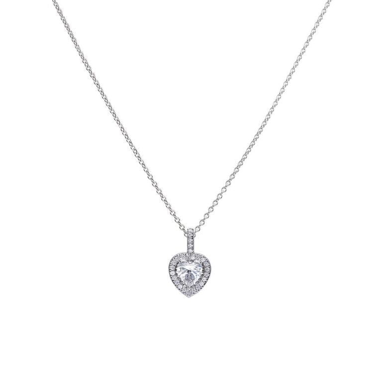 Pave Set Zirconia Heart Pendant